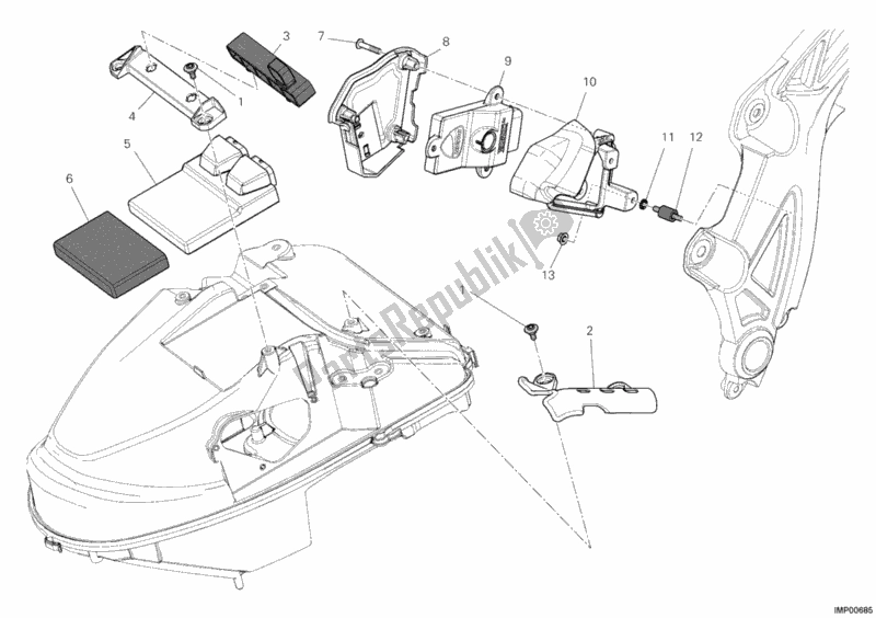 All parts for the Engine Control Unit of the Ducati Diavel Carbon 1200 2012